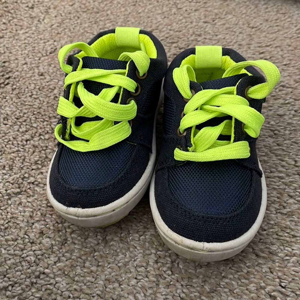 OshKosh B’gosh Navy & Yellow Sneakers (worn twice)